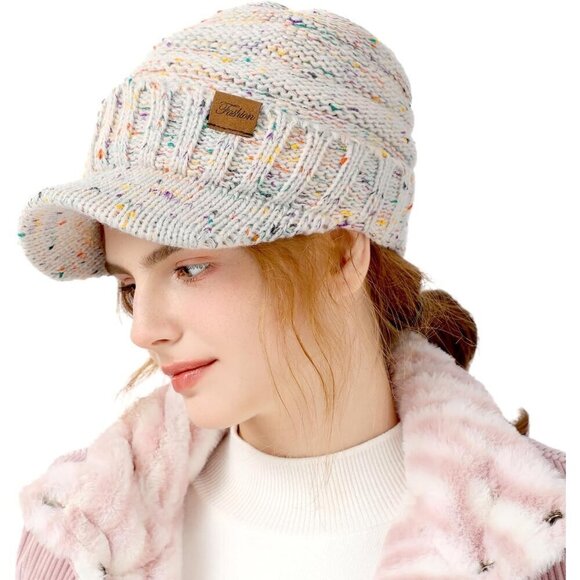 ✨ Clothirily Knit Beanie Women Grey Winter Warm Stylish Soft Stretch Cute Hats - Picture 2 of 7